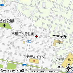 千葉県松戸市三ケ月1384周辺の地図