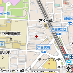 埼玉県戸田市新曽周辺の地図