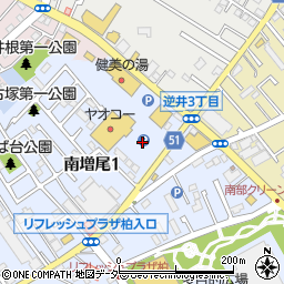 ヤオコー柏南増尾店駐車場周辺の地図