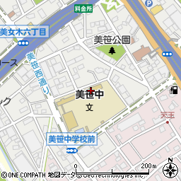 戸田市立　美笹中学校さわやか相談室周辺の地図