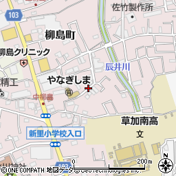 埼玉県草加市柳島町周辺の地図