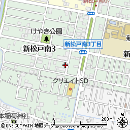 千葉県松戸市新松戸南3丁目107周辺の地図