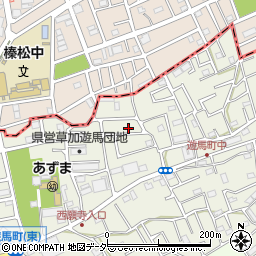 埼玉県草加市遊馬町1201-9周辺の地図