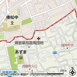 埼玉県草加市遊馬町1201-1周辺の地図