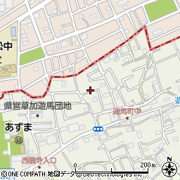 埼玉県草加市遊馬町周辺の地図