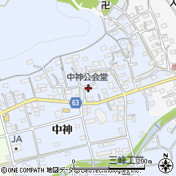 中神公会堂周辺の地図