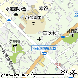 千葉県松戸市二ツ木361-7周辺の地図