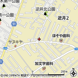 読売新聞　逆井店周辺の地図