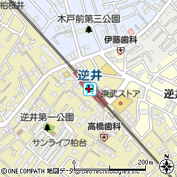 東武鉄道株式会社　逆井駅周辺の地図