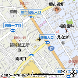 洋服の青山蕨錦町店周辺の地図