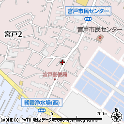 朝霞宮戸郵便局 ＡＴＭ周辺の地図