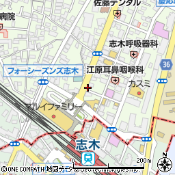 ショウワパーク志木駅前駐車場周辺の地図