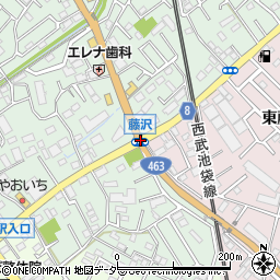 藤沢十字路周辺の地図