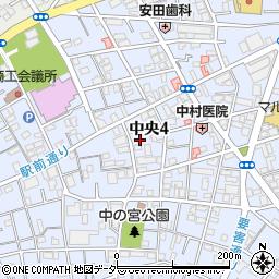 埼玉県蕨市中央4丁目周辺の地図