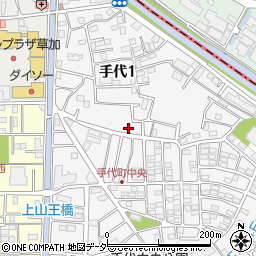 埼玉県草加市手代1丁目27-12周辺の地図