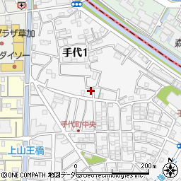 埼玉県草加市手代1丁目27-8周辺の地図
