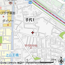 埼玉県草加市手代1丁目27-5周辺の地図