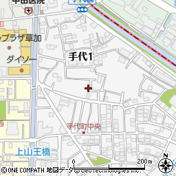 埼玉県草加市手代1丁目27-3周辺の地図