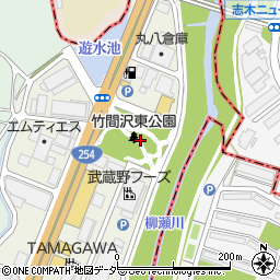 竹間沢東公園周辺の地図