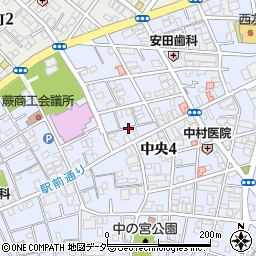 埼玉県蕨市中央4丁目14周辺の地図