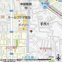 埼玉県草加市手代1丁目29周辺の地図