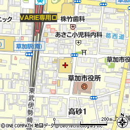 西友草加店周辺の地図