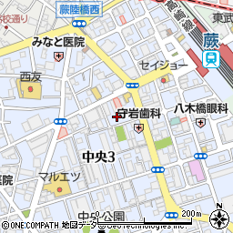 埼玉県蕨市中央3丁目3-7周辺の地図