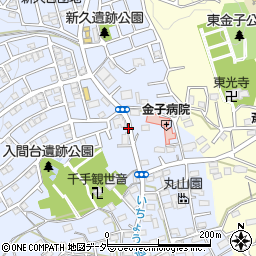 金子病院入口周辺の地図