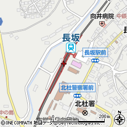 長坂駅前公衆トイレ周辺の地図