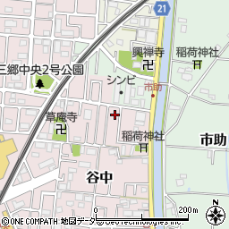 埼玉県三郷市谷中110周辺の地図