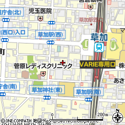 株式会社飯田産業　草加営業所周辺の地図