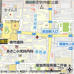 埼玉りそな銀行草加支店周辺の地図