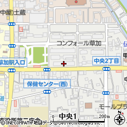 コンフォール草加８号棟周辺の地図