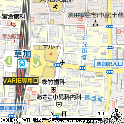 松屋草加東口店周辺の地図