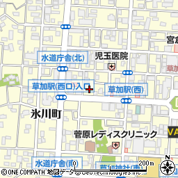 埼玉県草加市氷川町周辺の地図