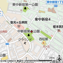 中新宿第六公園周辺の地図
