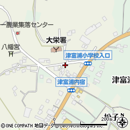 津富浦小前周辺の地図