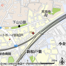 千葉県松戸市新松戸1丁目74周辺の地図