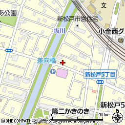 千葉県松戸市新松戸5丁目203周辺の地図