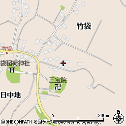 千葉県印西市竹袋周辺の地図