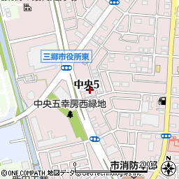 埼玉県三郷市中央5丁目周辺の地図