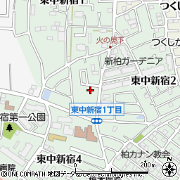 千葉県柏市東中新宿周辺の地図
