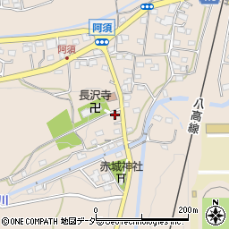 埼玉県飯能市阿須445周辺の地図