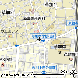 産經新聞草加中央専売所周辺の地図