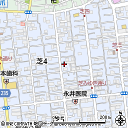 埼玉県川口市芝4丁目周辺の地図