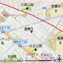 埼玉県蕨市北町5丁目8-26周辺の地図