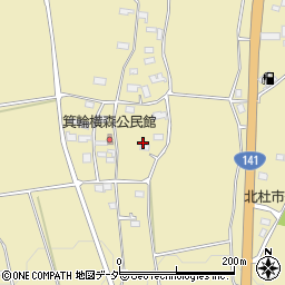 山梨県北杜市高根町箕輪584周辺の地図