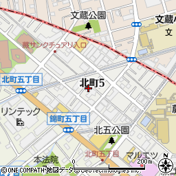 埼玉県蕨市北町5丁目8-3周辺の地図