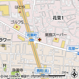 はま寿司草加花栗店周辺の地図