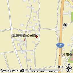 山梨県北杜市高根町箕輪582周辺の地図